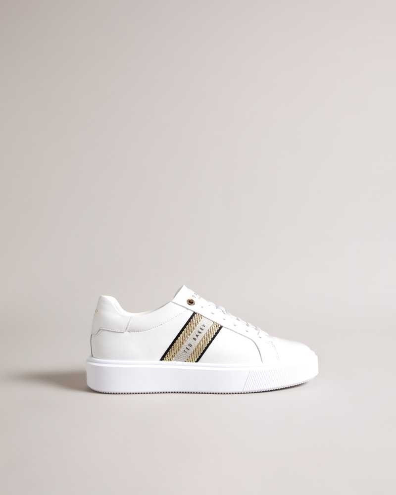 Gold Ted Baker Lornie Platform Webbing Sneakers | US0002182