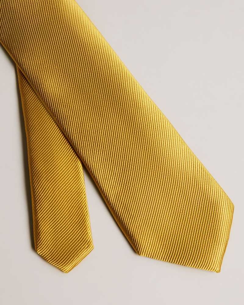 Gold Ted Baker Moorez Ottoman Silk Tie | US0002020