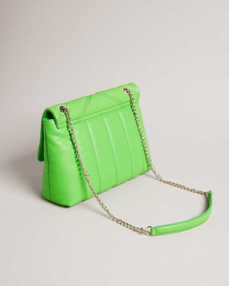 Green Ted Baker Ayahlin Puffer Quilted Leather Crossbody Bag | US0001319