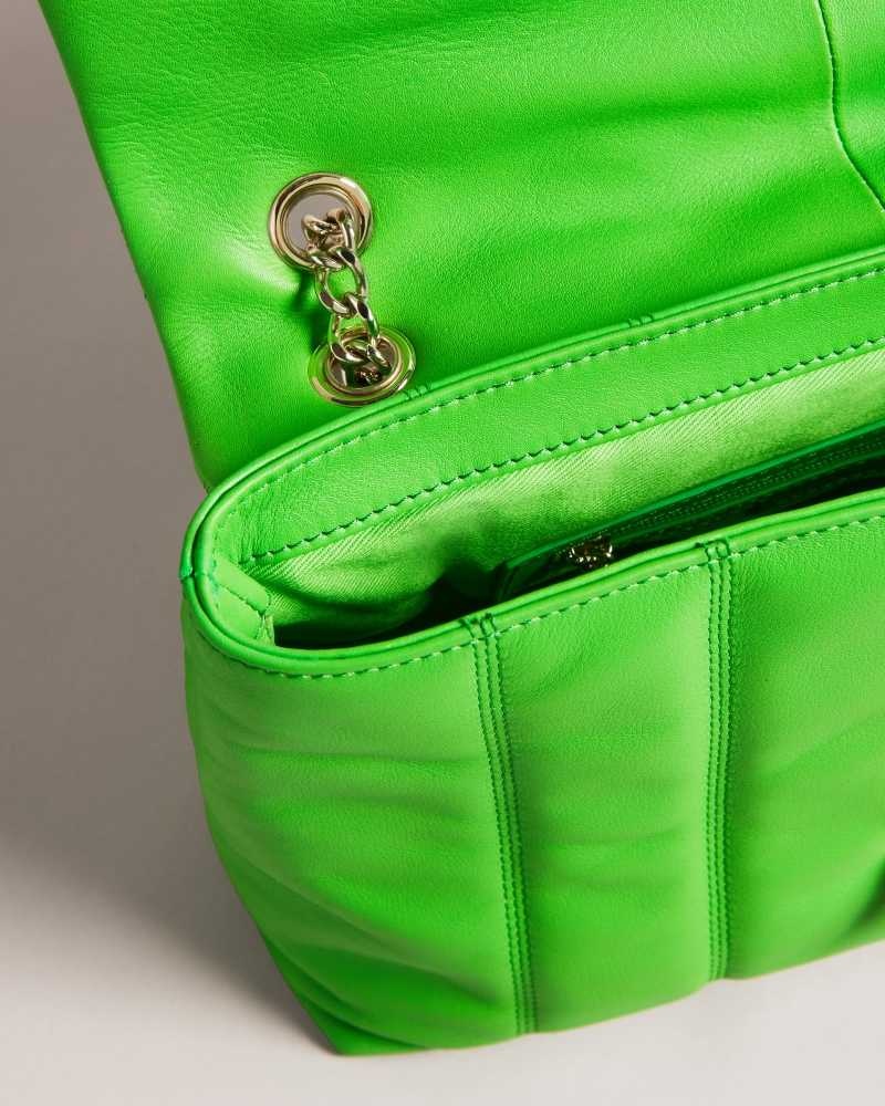 Green Ted Baker Ayahlin Puffer Quilted Leather Crossbody Bag | US0001319