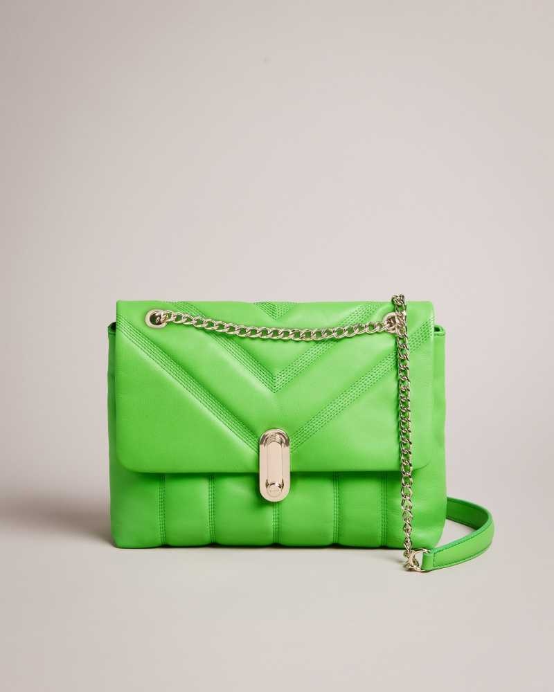 Green Ted Baker Ayahlin Puffer Quilted Leather Crossbody Bag | US0001319