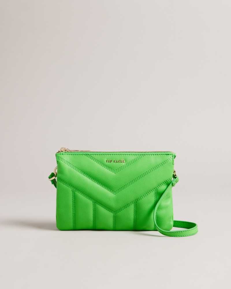 Green Ted Baker Ayasini Quilted Puffer Crossbody Bag | US0001302