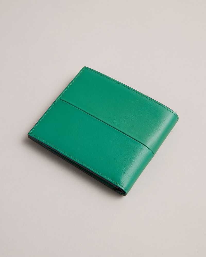 Green Ted Baker Breaker Leather Bifold Wallet Wallets | US0001545