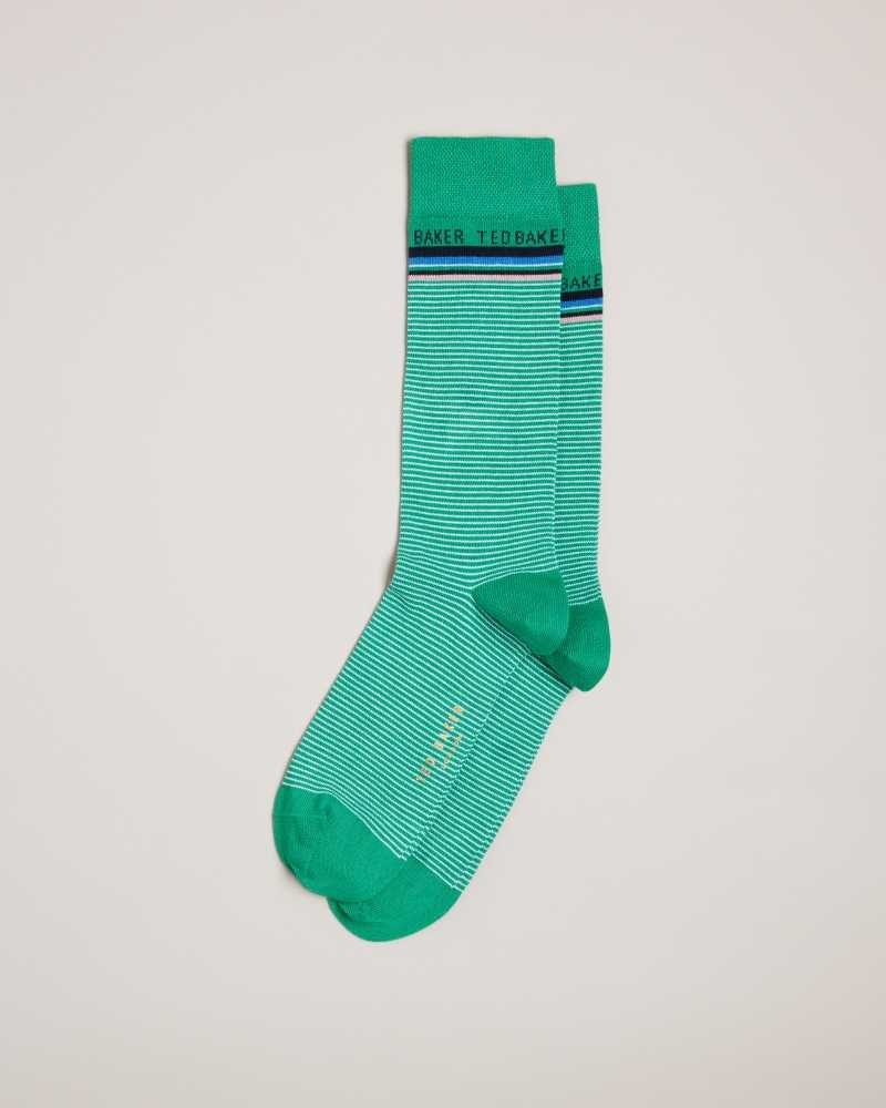 Green Ted Baker Finestr Fine Striped Socks | US0001927