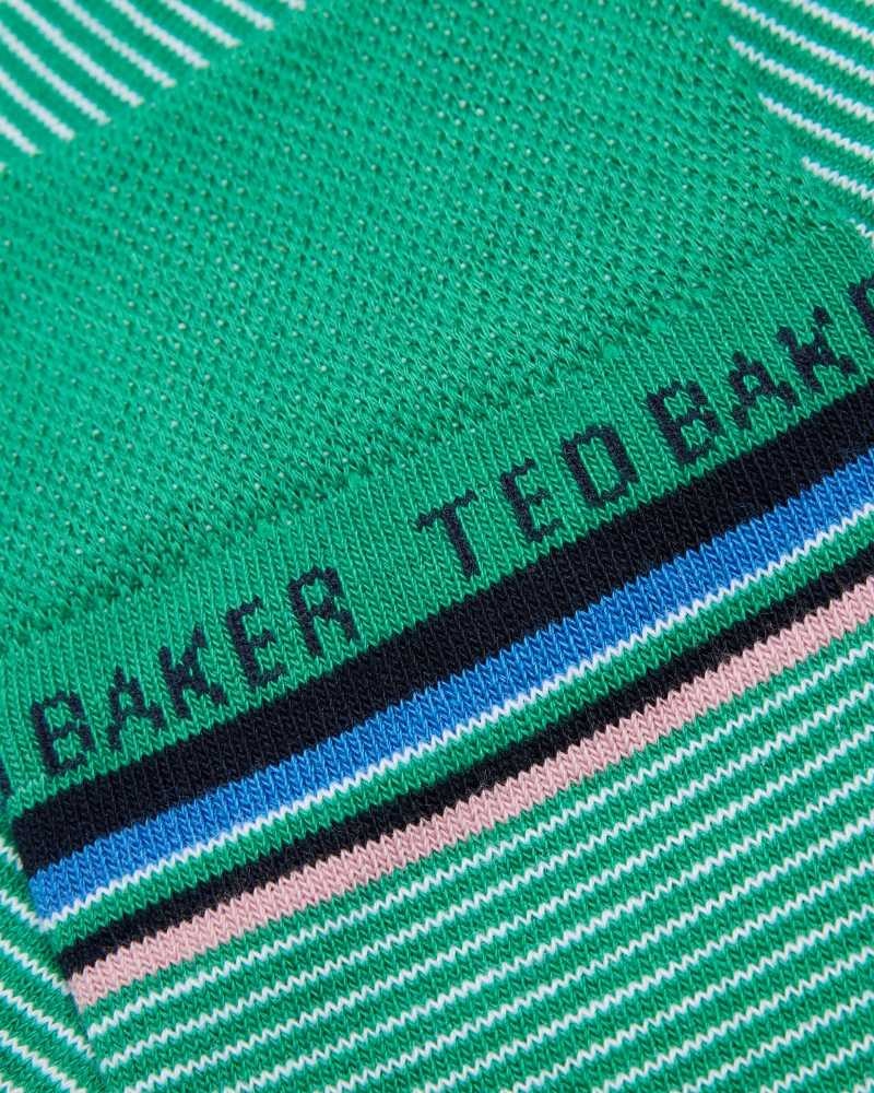 Green Ted Baker Finestr Fine Striped Socks | US0001927