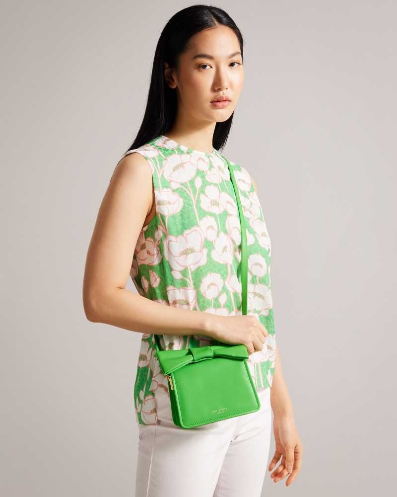 Green Ted Baker Niasina Bow Detail Mini Cross Body Bag | US0001361