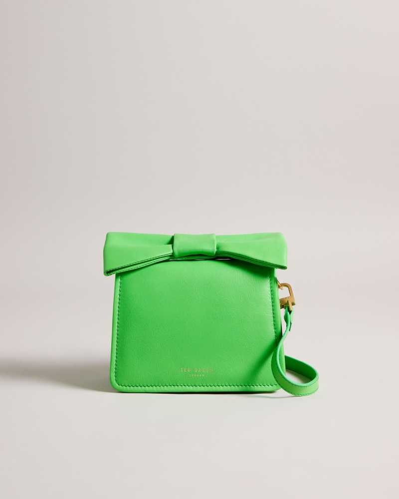 Green Ted Baker Niasina Bow Detail Mini Cross Body Bag | US0001361