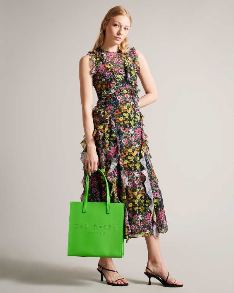 Green Ted Baker Soocon Large Crosshatch Icon Bag | US0001386