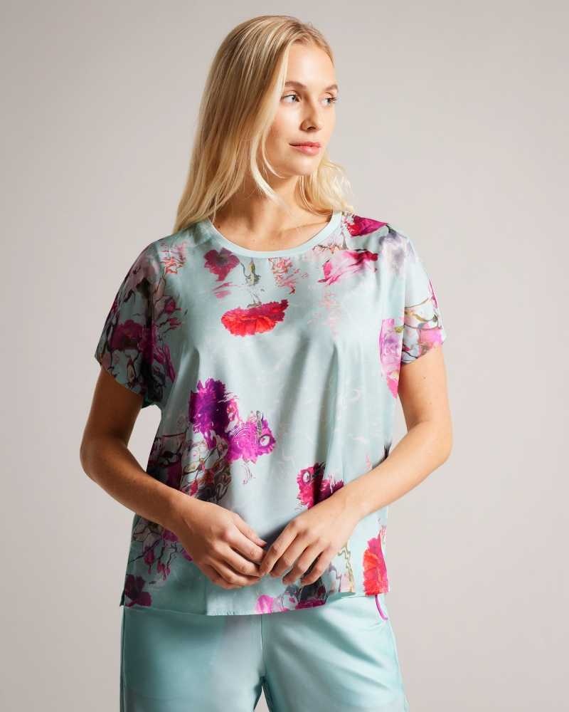 Green Ted Baker Sopiyaa Floral T-Shirt And Trousers Pyjama Set | US0000472