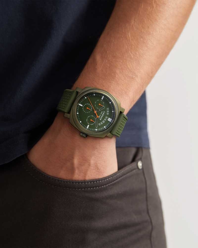 Green Ted Baker Tima Textured Silicone Strap Watch | US0001972