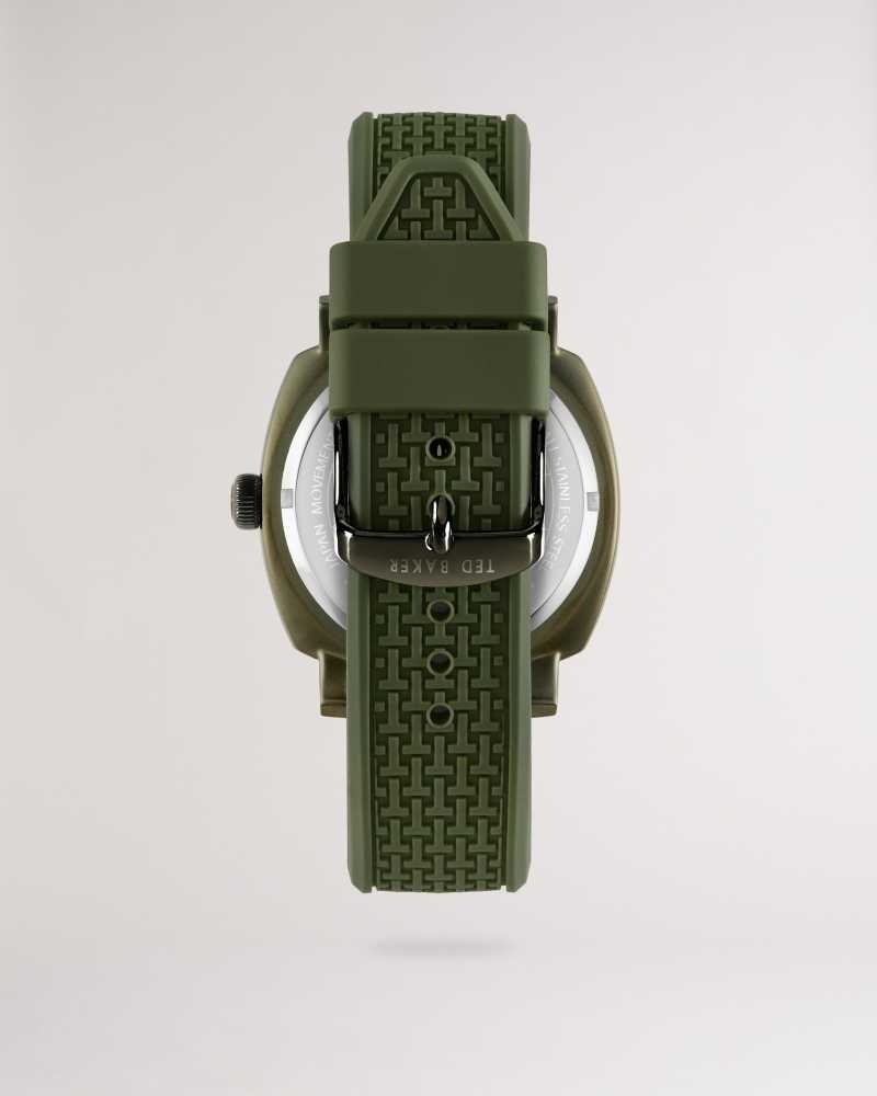 Green Ted Baker Tima Textured Silicone Strap Watch | US0001972