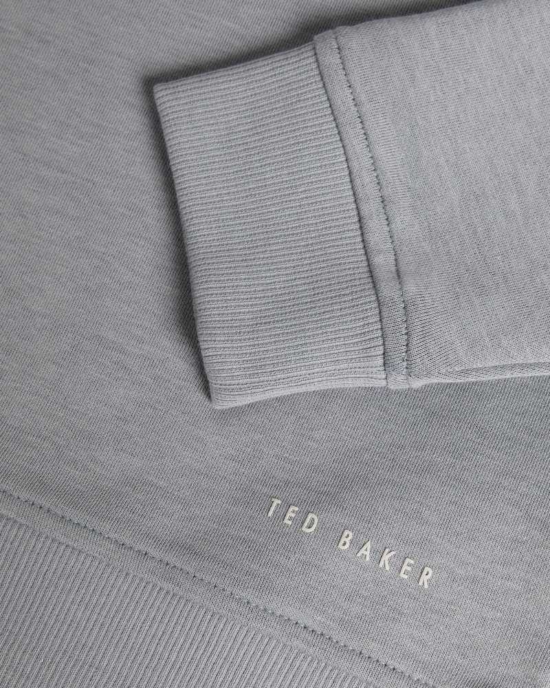 Grey Marl Ted Baker Antram Half Zip Funnel Neck Pullover | US0000983