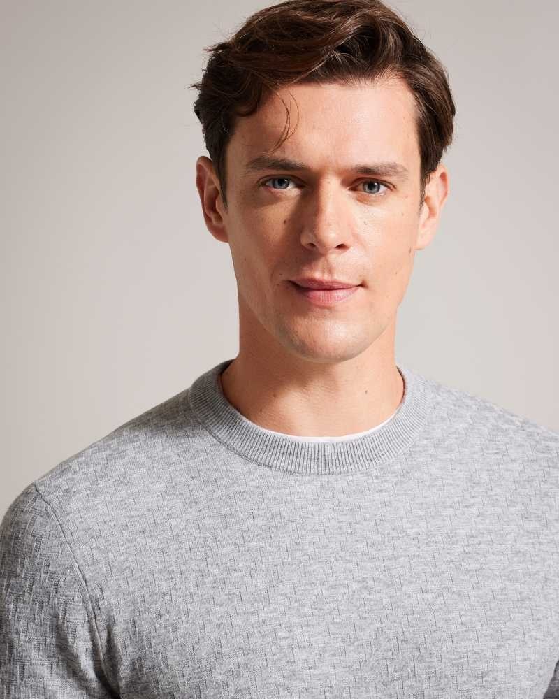 Grey Marl Ted Baker Loung Long Sleeve T Knit Jumper | US0000317