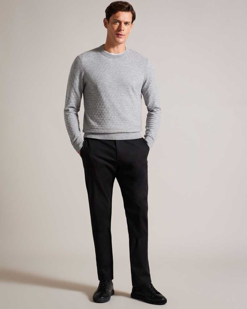 Grey Marl Ted Baker Loung Long Sleeve T Knit Jumper | US0000317