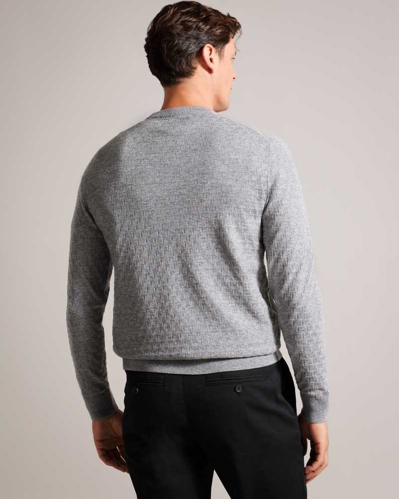 Grey Marl Ted Baker Loung Long Sleeve T Knit Jumper | US0000317