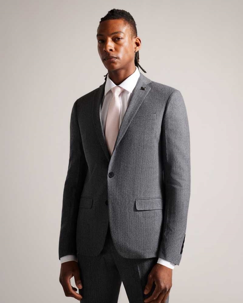 Grey Ted Baker Herrsur Grey Herringbone Suit | US0000743