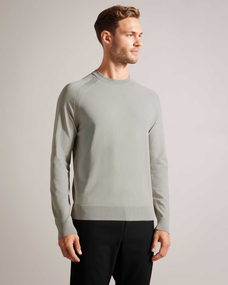 Grey Ted Baker Maywo Long Sleeve Saddle Shoulder Jumper | US0000379