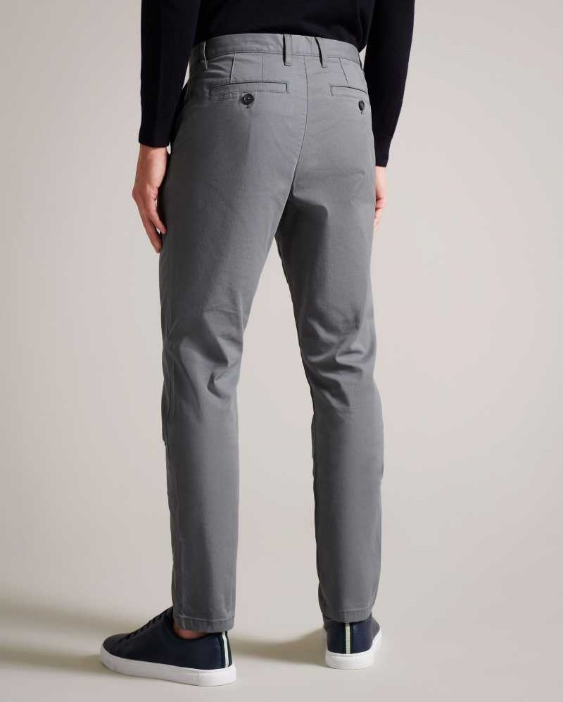 Grey Ted Baker Ryce Slim Fit Lyocell Blend Chinos Chinos | US0001187