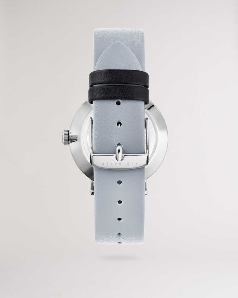 Grey Ted Baker Timet Grey Smooth Leather Strap Watch | US0001968