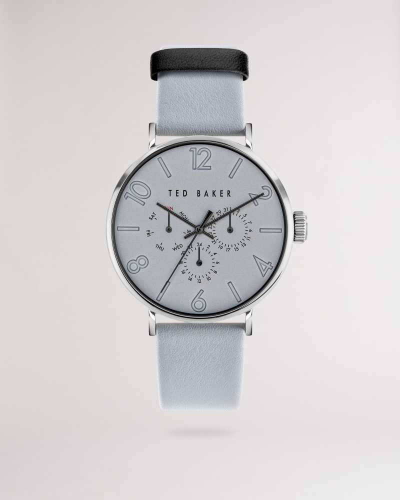 Grey Ted Baker Timet Grey Smooth Leather Strap Watch | US0001968