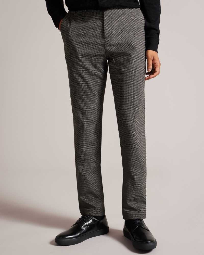 Grey Ted Baker Ziyech Irvine Fit Puppytooth Trousers | US0001163