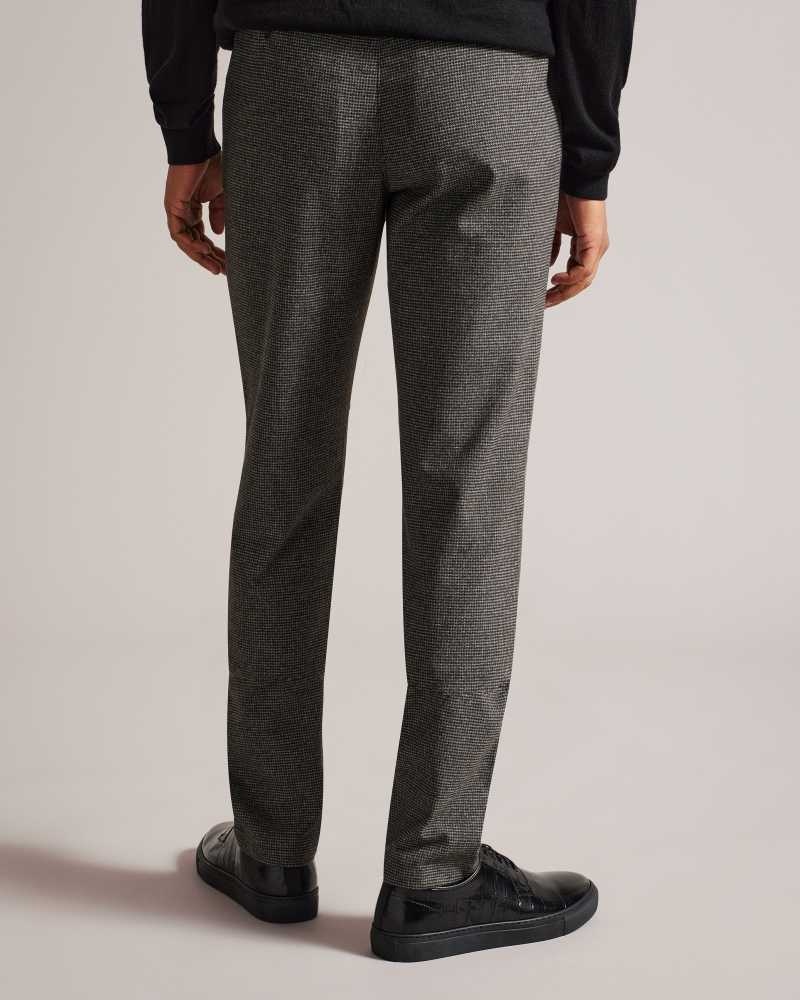 Grey Ted Baker Ziyech Irvine Fit Puppytooth Trousers | US0001163