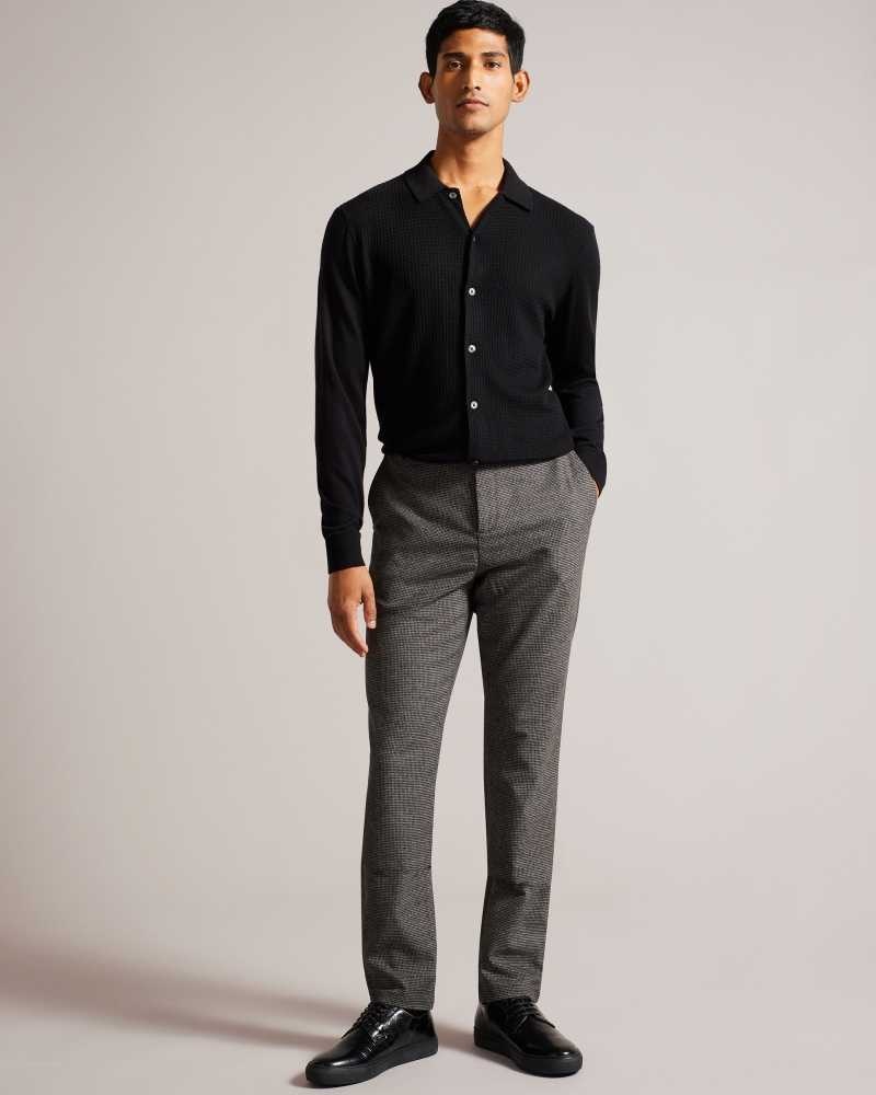 Grey Ted Baker Ziyech Irvine Fit Puppytooth Trousers | US0001163