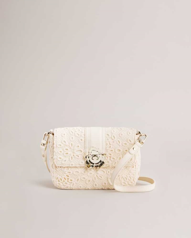 Ivory Ted Baker Floreti Magnolia Lace Crossbody Bag | US0001365