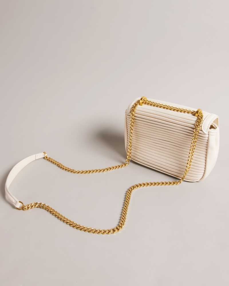 Ivory Ted Baker Pyalily Plisse Crossbody Bag | US0001309