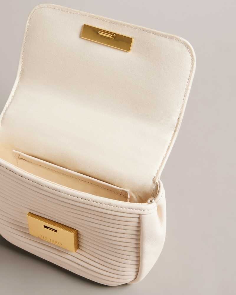 Ivory Ted Baker Pyalily Plisse Crossbody Bag | US0001309