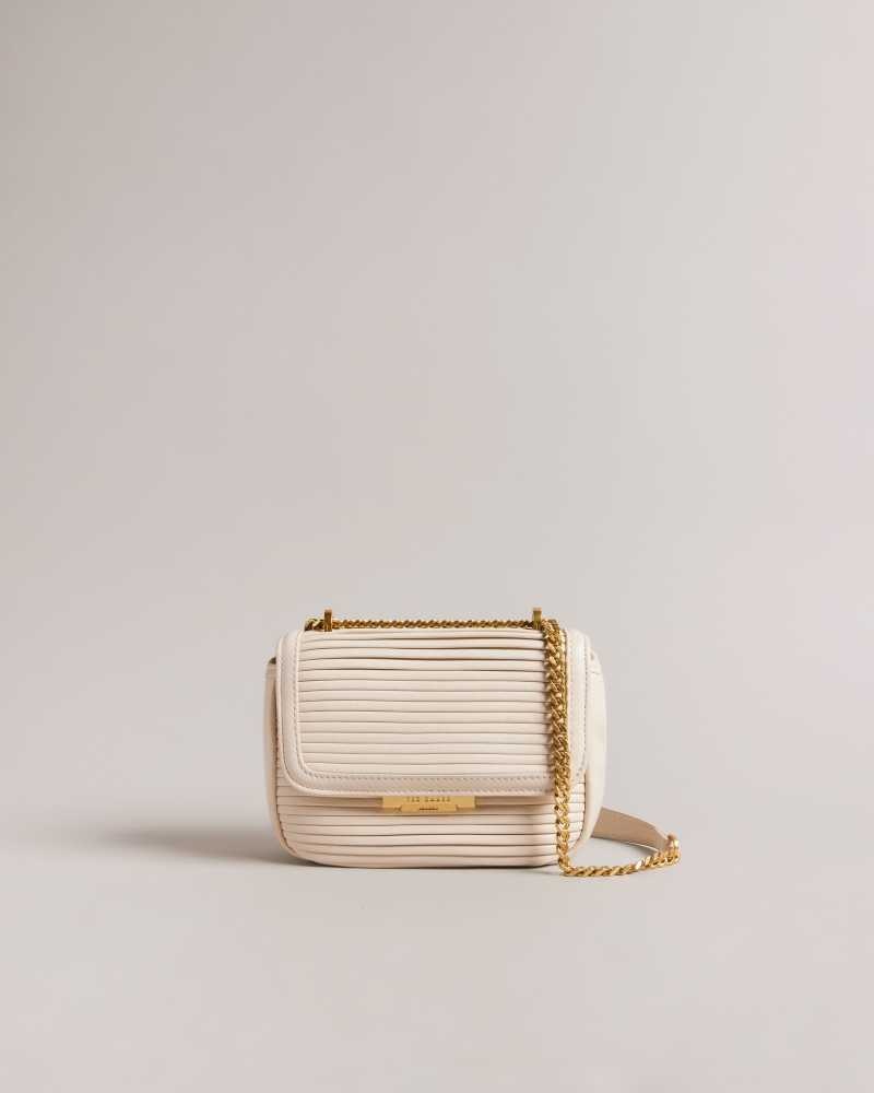 Ivory Ted Baker Pyalily Plisse Crossbody Bag | US0001309