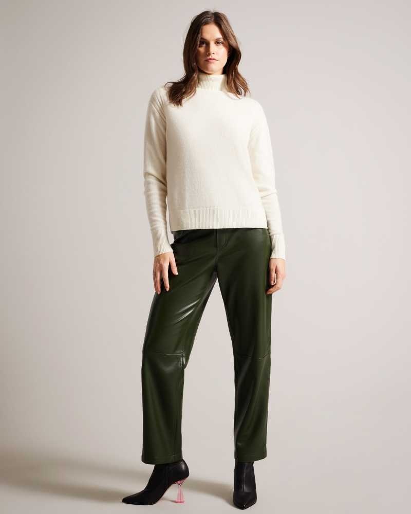 Ivory Ted Baker Ruthell Organic Cashmere Roll Neck Jumper | US0000380