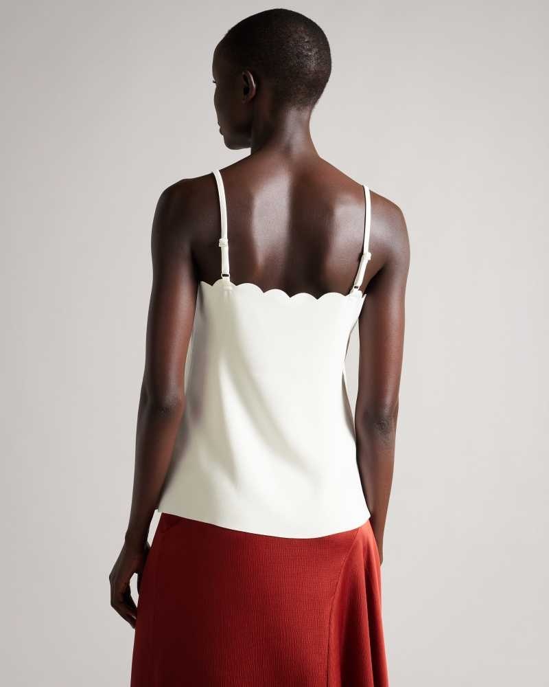 Ivory Ted Baker Siina Scallop Neckline Cami Top | US0001052