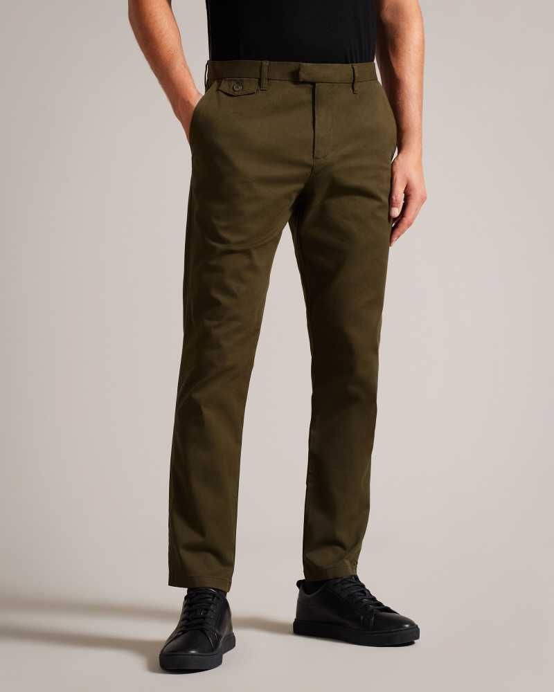 Khaki Ted Baker Haydae Slim Fit Chinos Chinos | US0001195