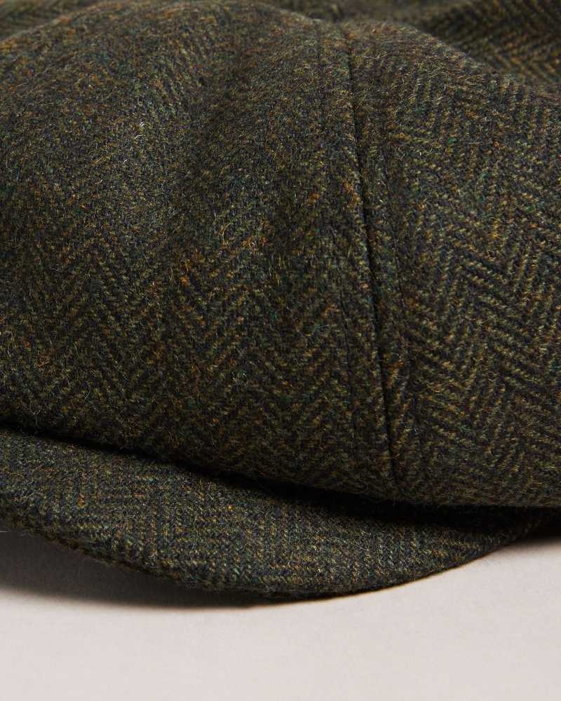 Khaki Ted Baker Olliii Wool Felt Baker Boy Hat Hats | US0001724