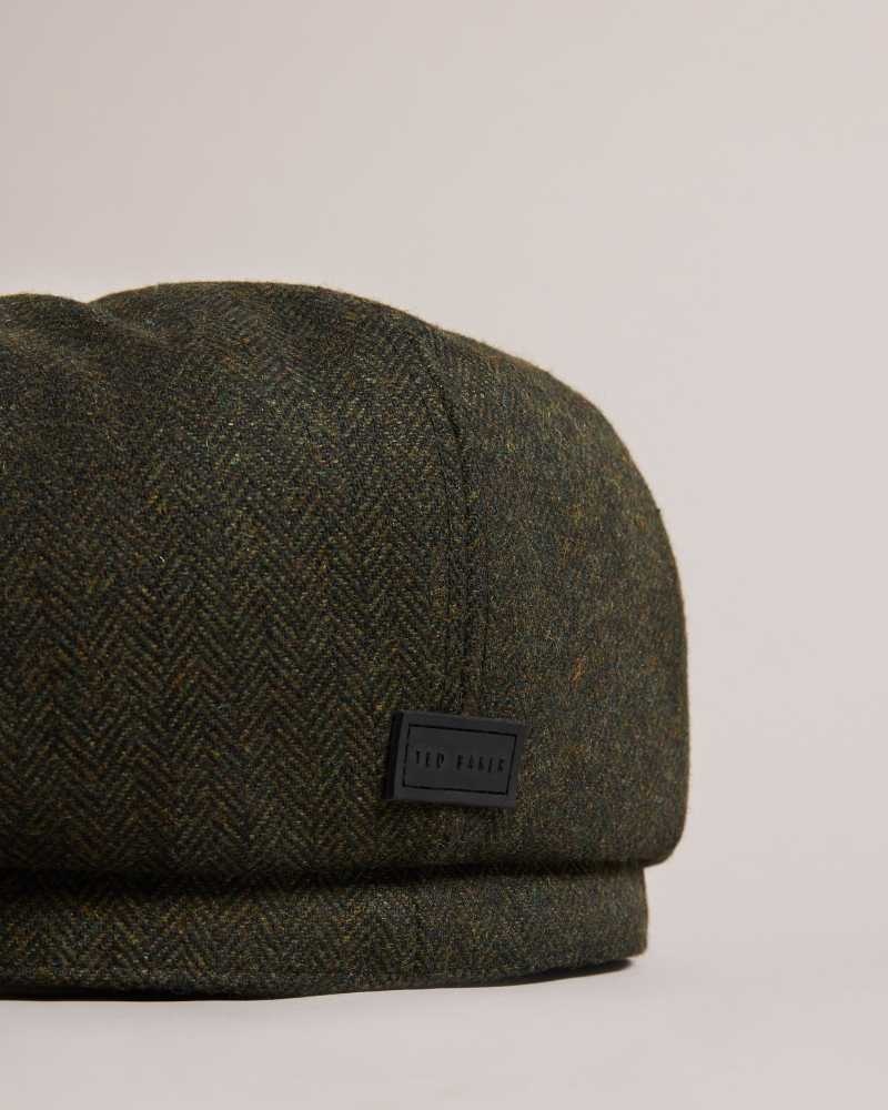 Khaki Ted Baker Olliii Wool Felt Baker Boy Hat Hats | US0001724