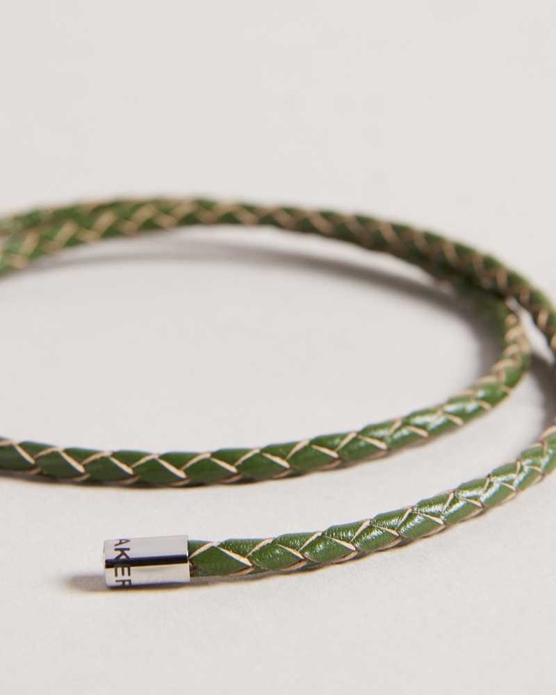 Khaki Ted Baker Ppound Woven Bracelet | US0001966