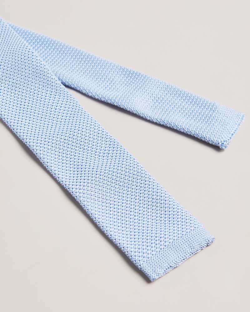 Light Blue Ted Baker Kallino Knitted Tie | US0002007