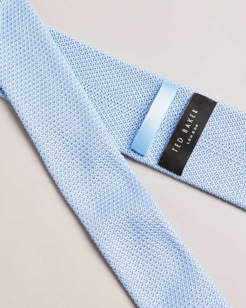 Light Blue Ted Baker Kallino Knitted Tie | US0002007