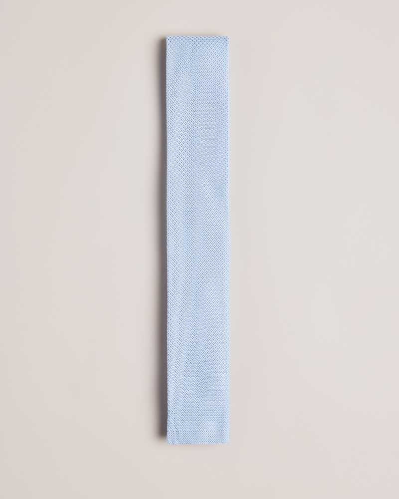 Light Blue Ted Baker Kallino Knitted Tie | US0002007