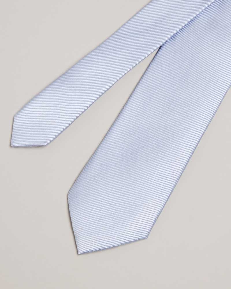 Light Blue Ted Baker Moorez Ottoman Silk Tie | US0002028