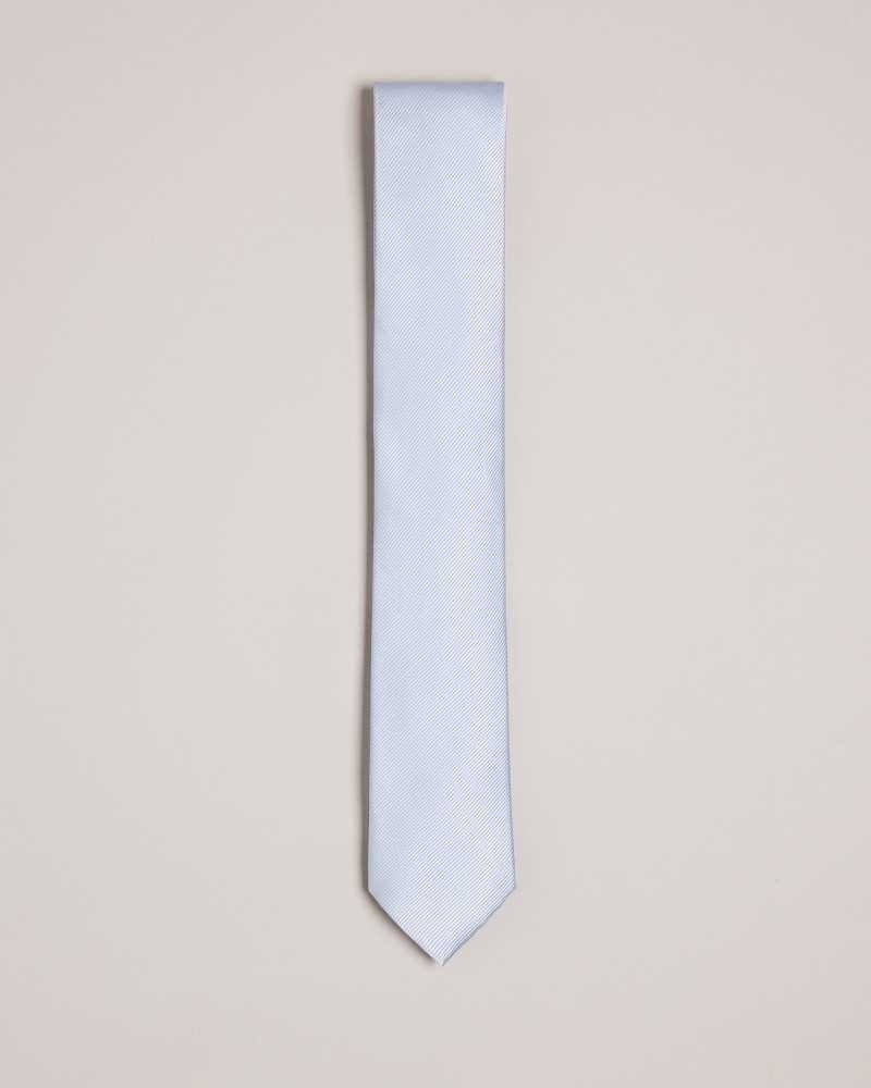 Light Blue Ted Baker Moorez Ottoman Silk Tie | US0002028