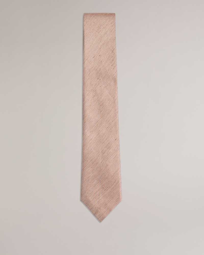 Light Brown Ted Baker Jamzez Textured Silk Blend Tie | US0002001