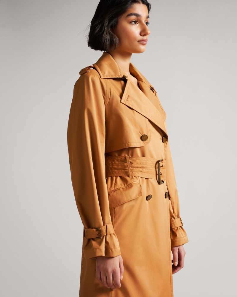 Light Brown Ted Baker Maaeve Double Faced Lightweight Trench Coat Coats | US0000204