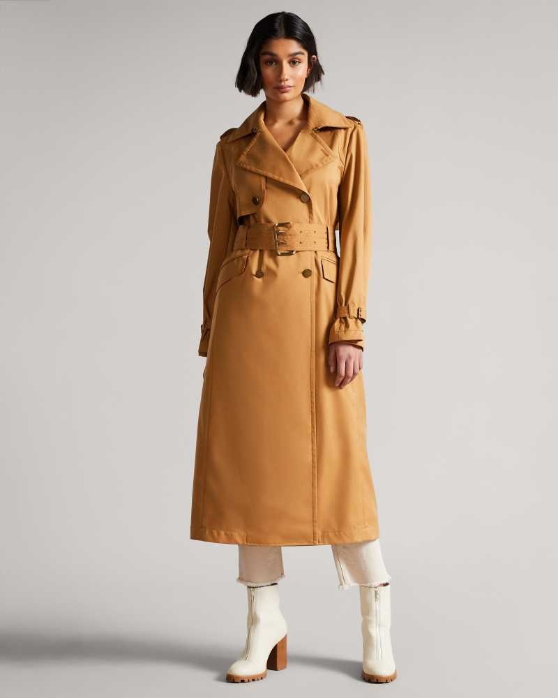 Light Brown Ted Baker Maaeve Double Faced Lightweight Trench Coat Coats | US0000204