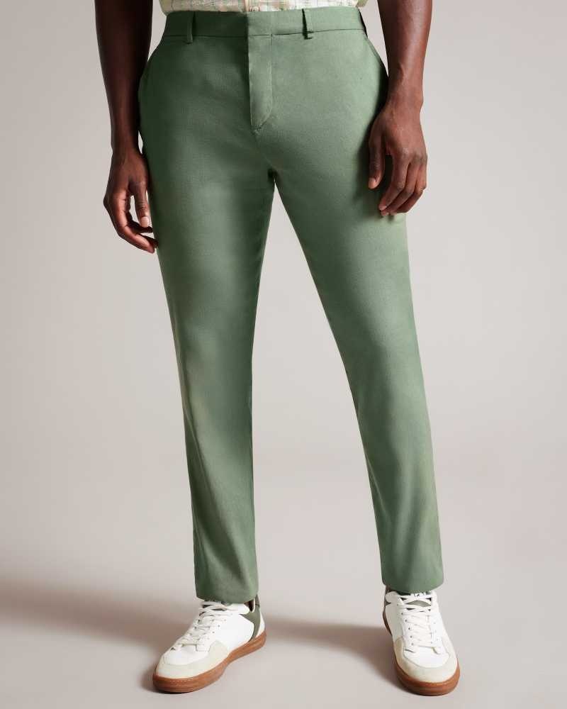 Light Green Ted Baker Kimmel Linen Blend Elasticated Trousers | US0001166