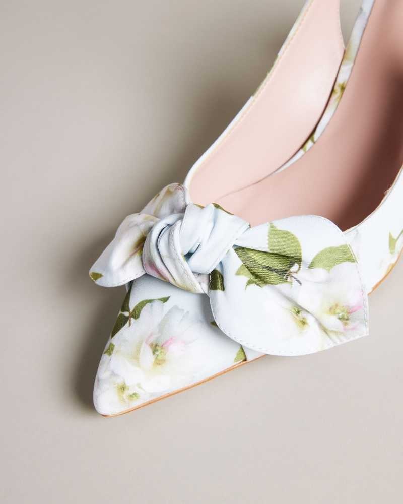 Light Green Ted Baker Krili Floral Slingback Court Heels | US0002110