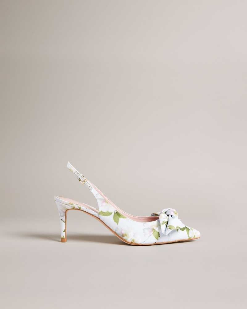 Light Green Ted Baker Krili Floral Slingback Court Heels | US0002110