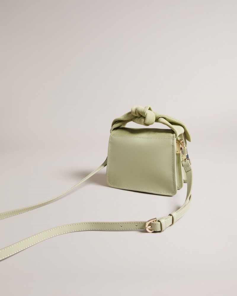 Light Green Ted Baker Niyah Soft Knot Bow Mini Cross Body Bag | US0001340