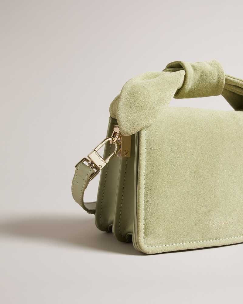 Light Green Ted Baker Niyah Soft Knot Bow Mini Cross Body Bag | US0001340